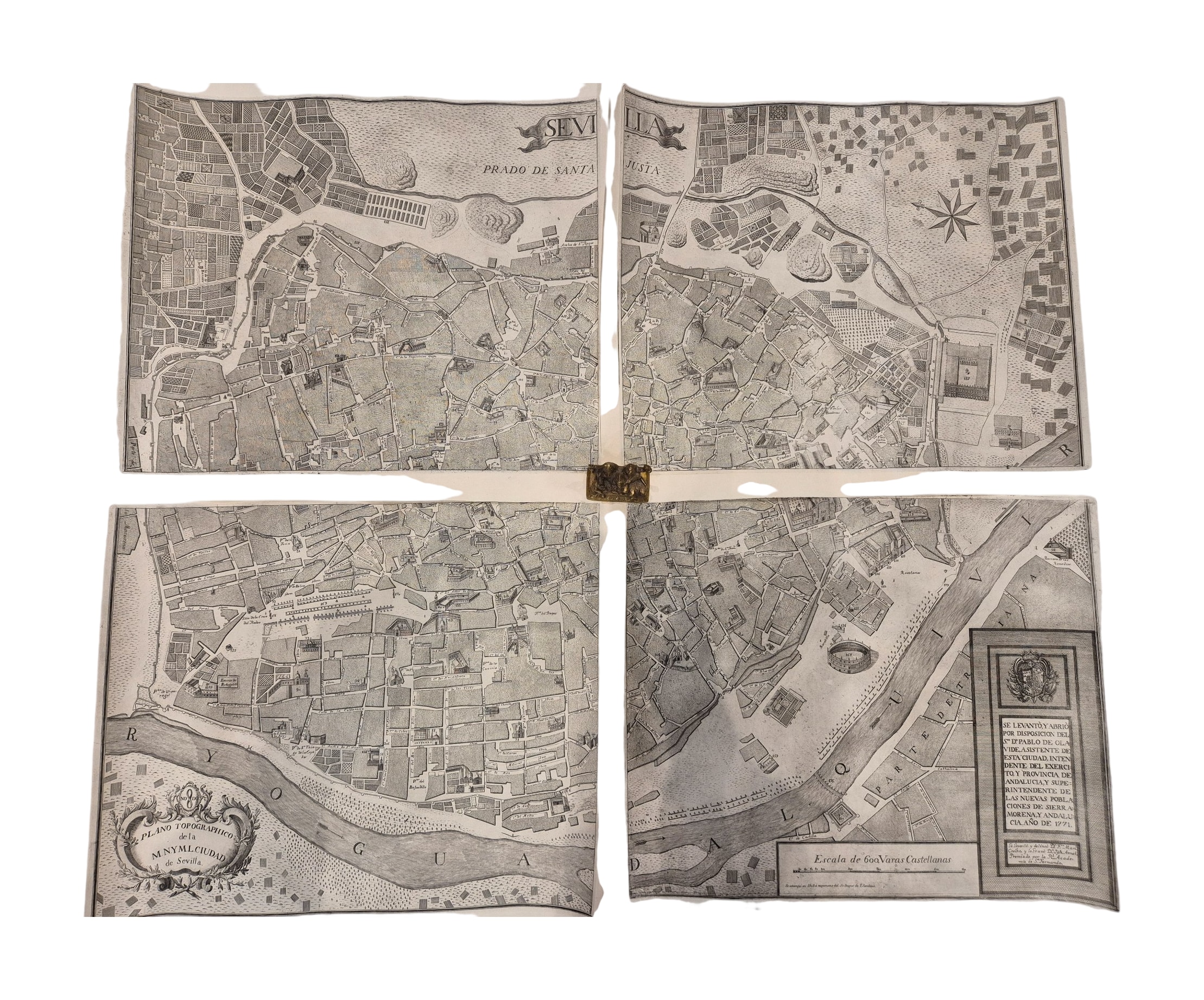 Map of Seville, Andalusia, Year 1771