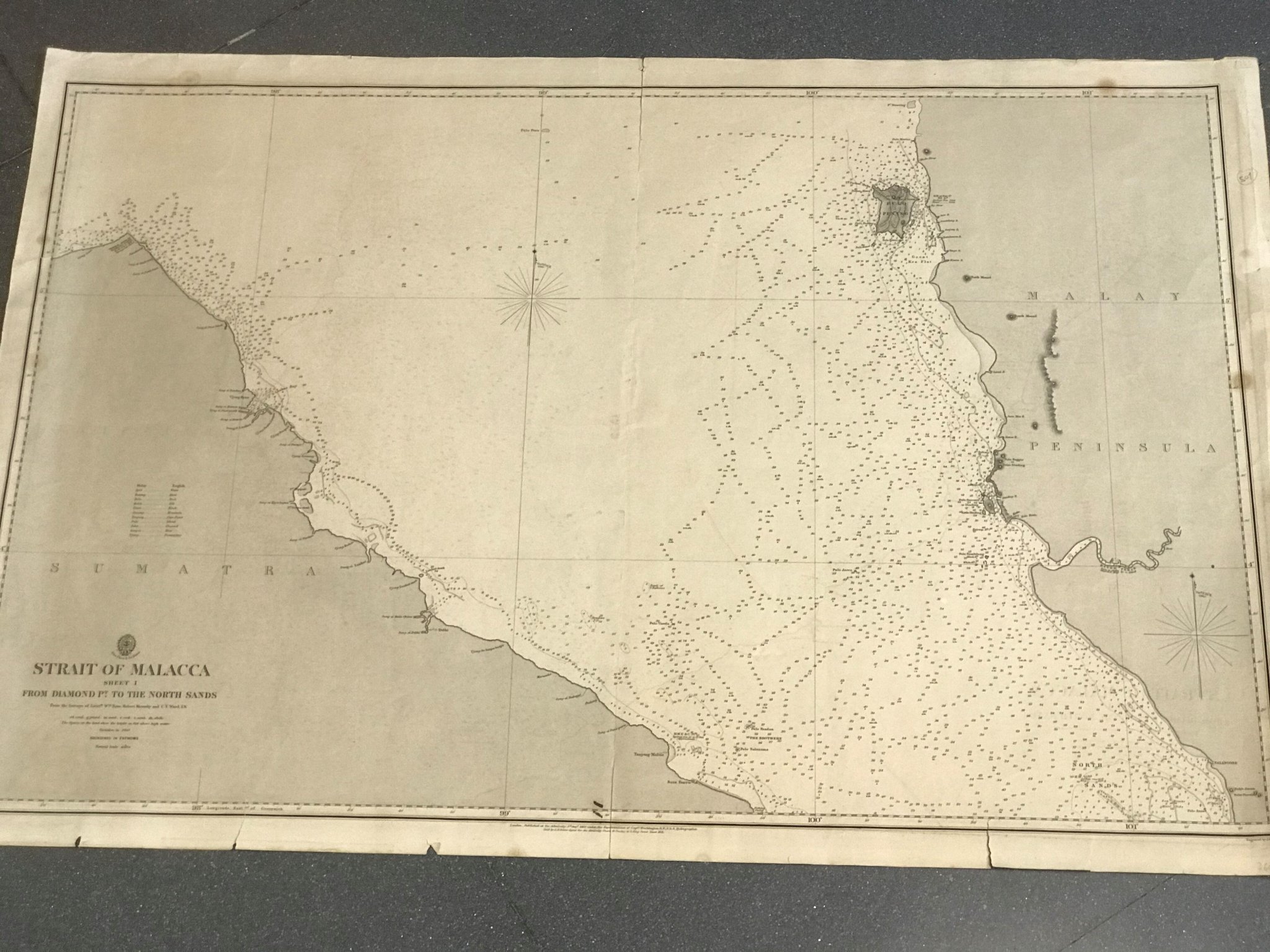 Carta del Almirantazgo 793 de 1860 (estrecho de Malaca - Hoja 1)