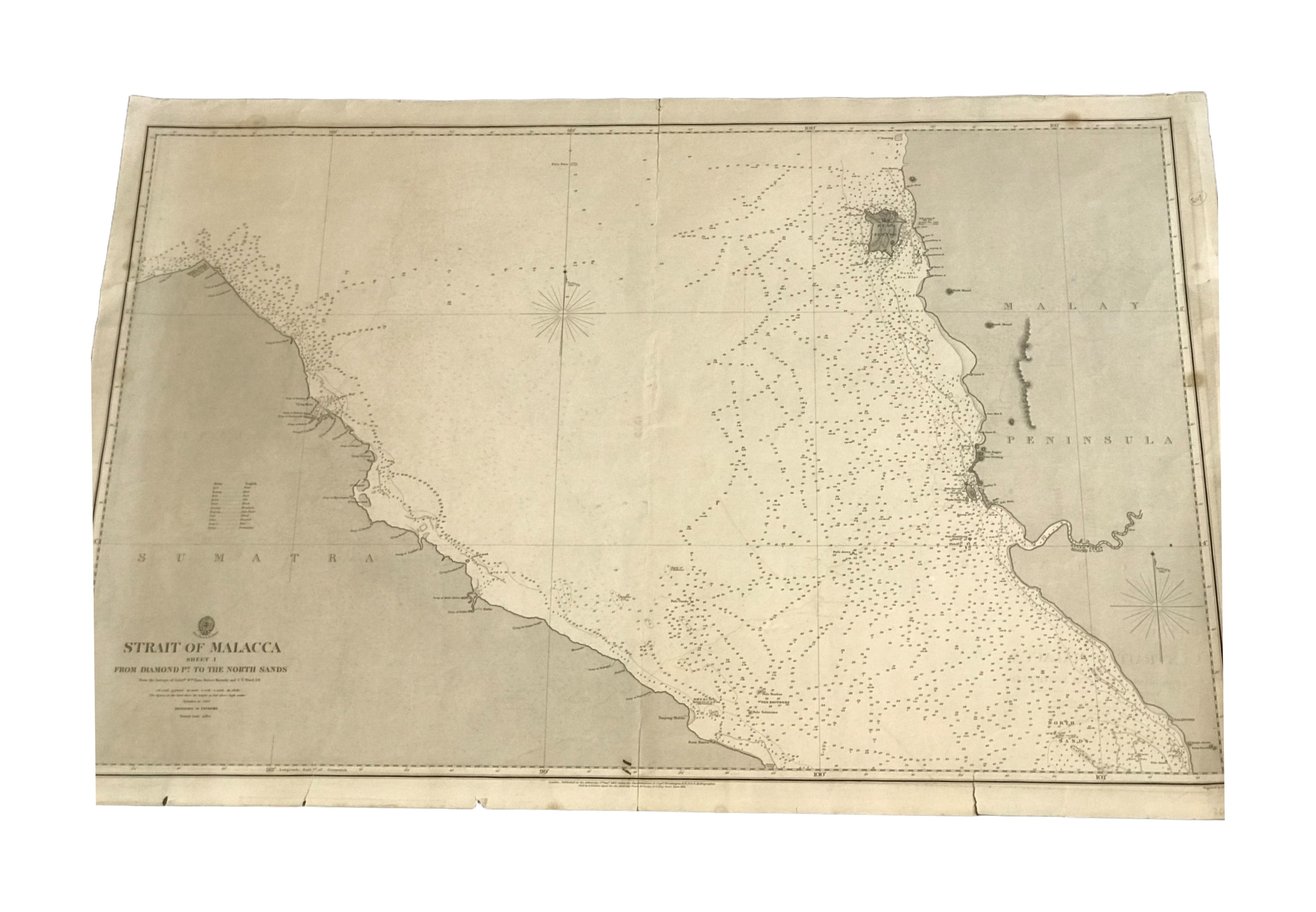 Carta del Almirantazgo 793 de 1860 (estrecho de Malaca - Hoja 1)