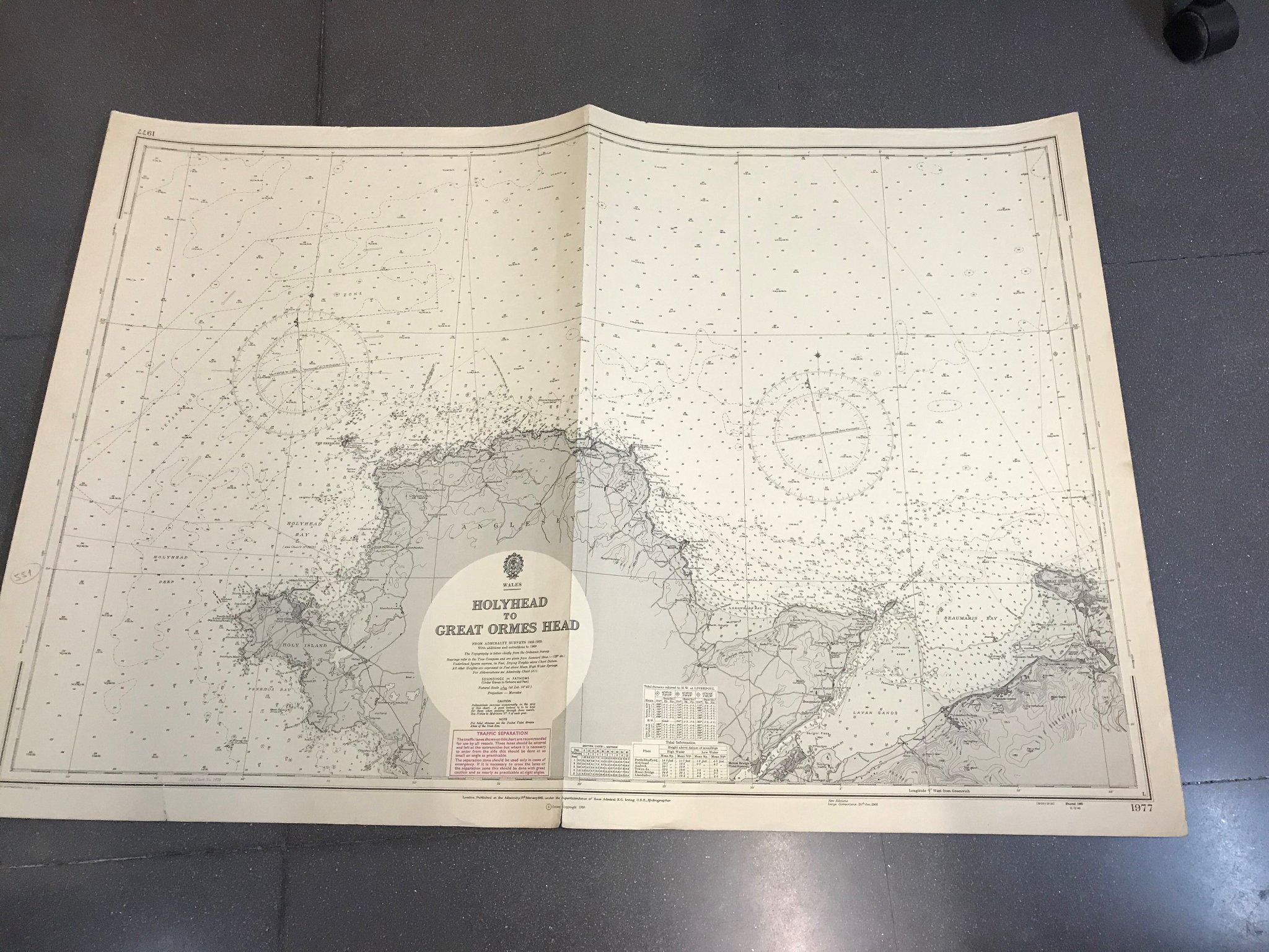 Nautical Chart from 1961, Wales: Holyhead to Great Ormes Head