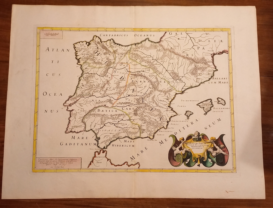 Geographical Map of Hispania, Tavernier, 1640