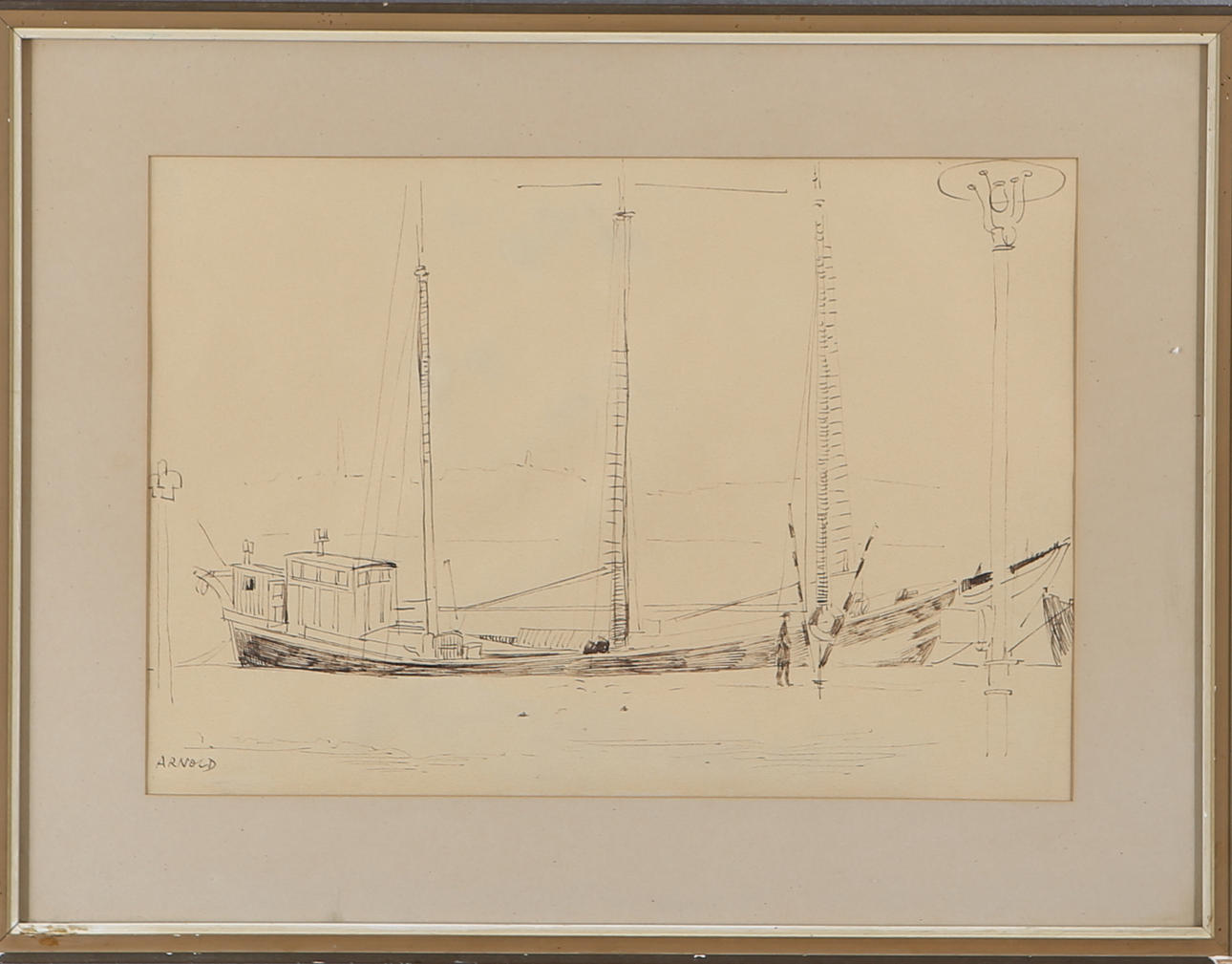 Drawing by Arnold, 1951, View From Window in Norr Mälarstrand