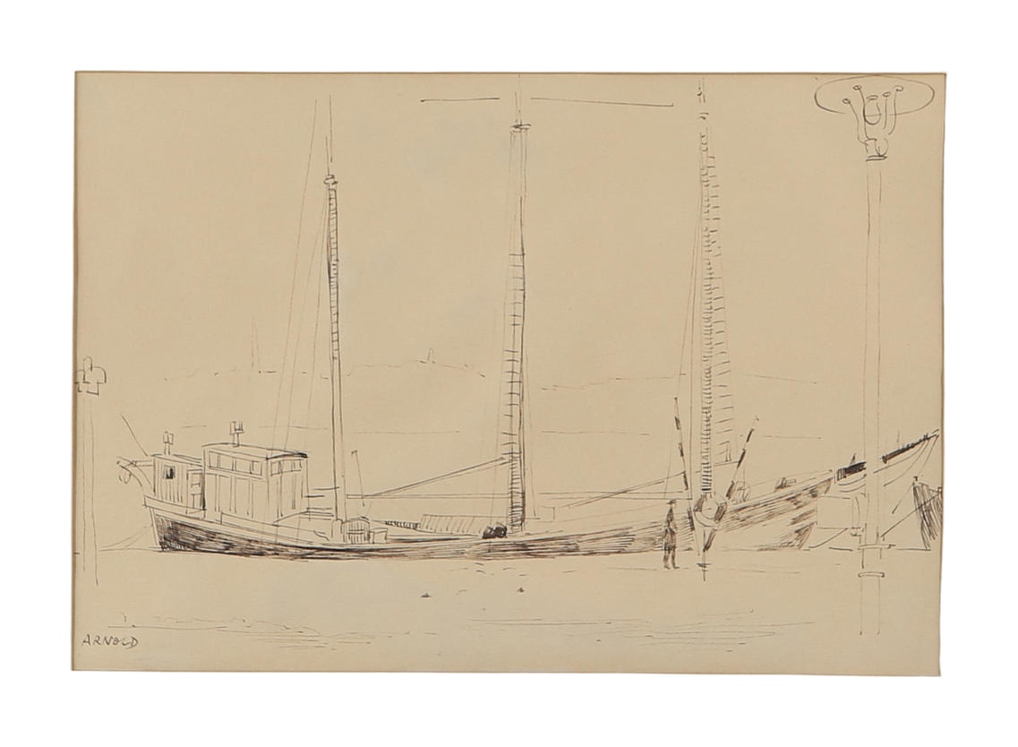 Drawing by Arnold, 1951, View From Window in Norr Mälarstrand