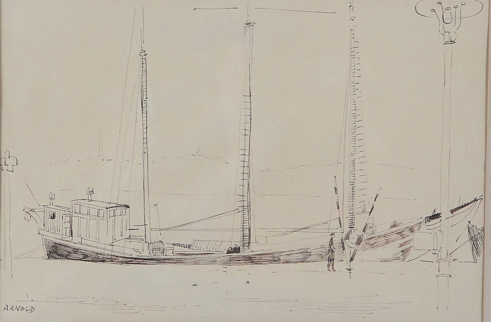 dibujo-de-arnold-1951-vista-desde-ventana-en-norr-malarstrand