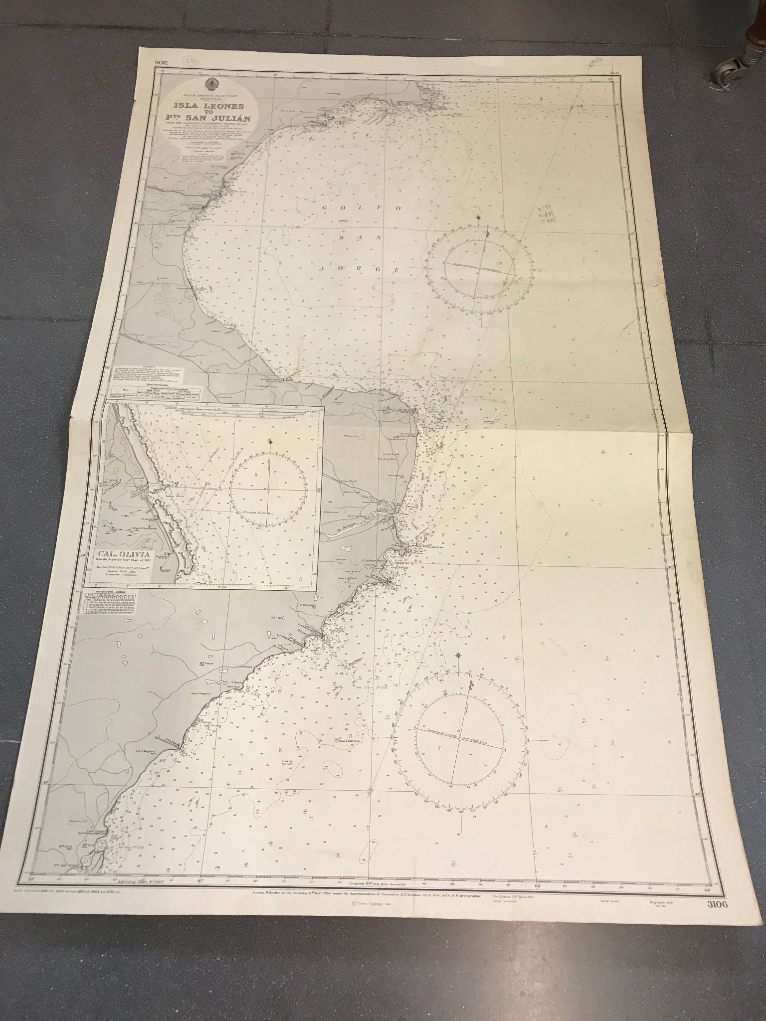 Nautical Chart Isla Leones Admiralty, 1956