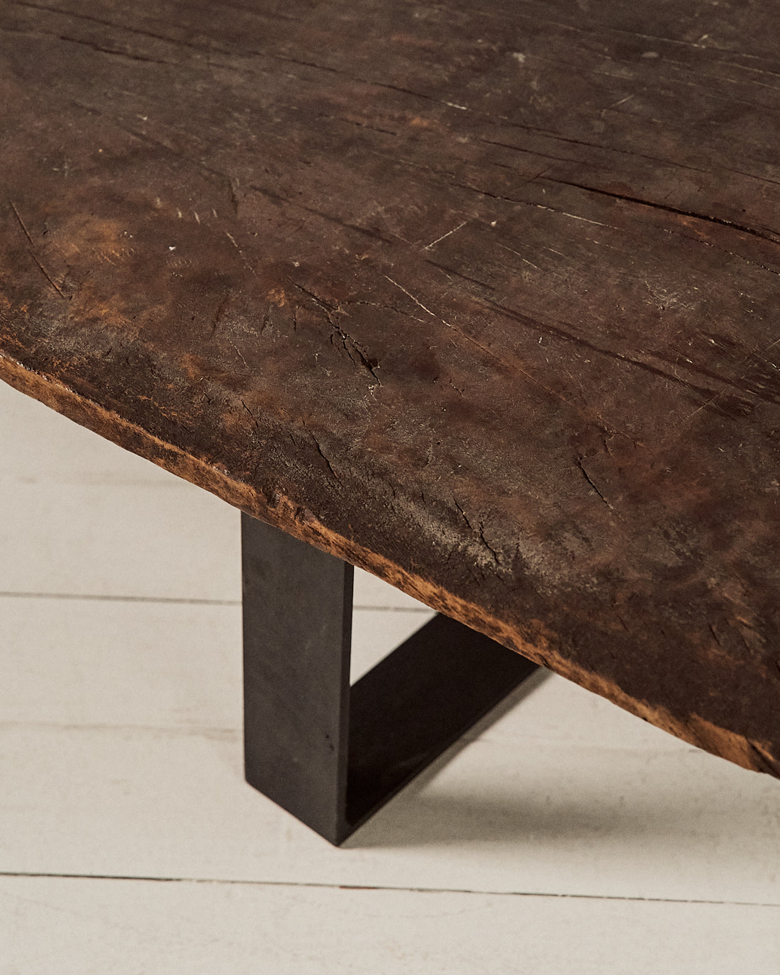 Mesa de Centro del Siglo XXI en Madera Recuperada y Hierro - 4