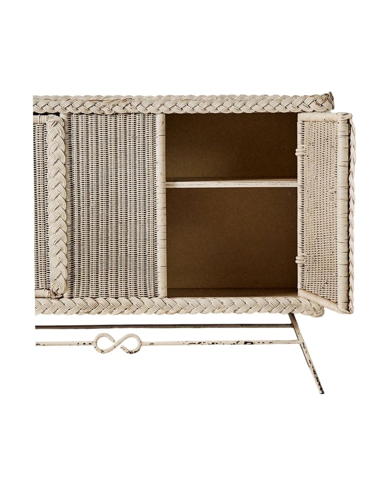 19th Century French Sideboard in White Woven Rattan - 2/5