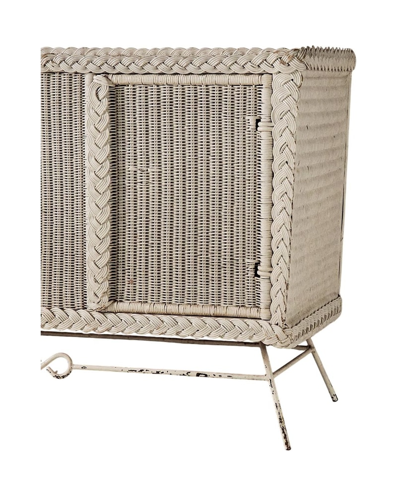 19th Century French Sideboard in White Woven Rattan - 5/5