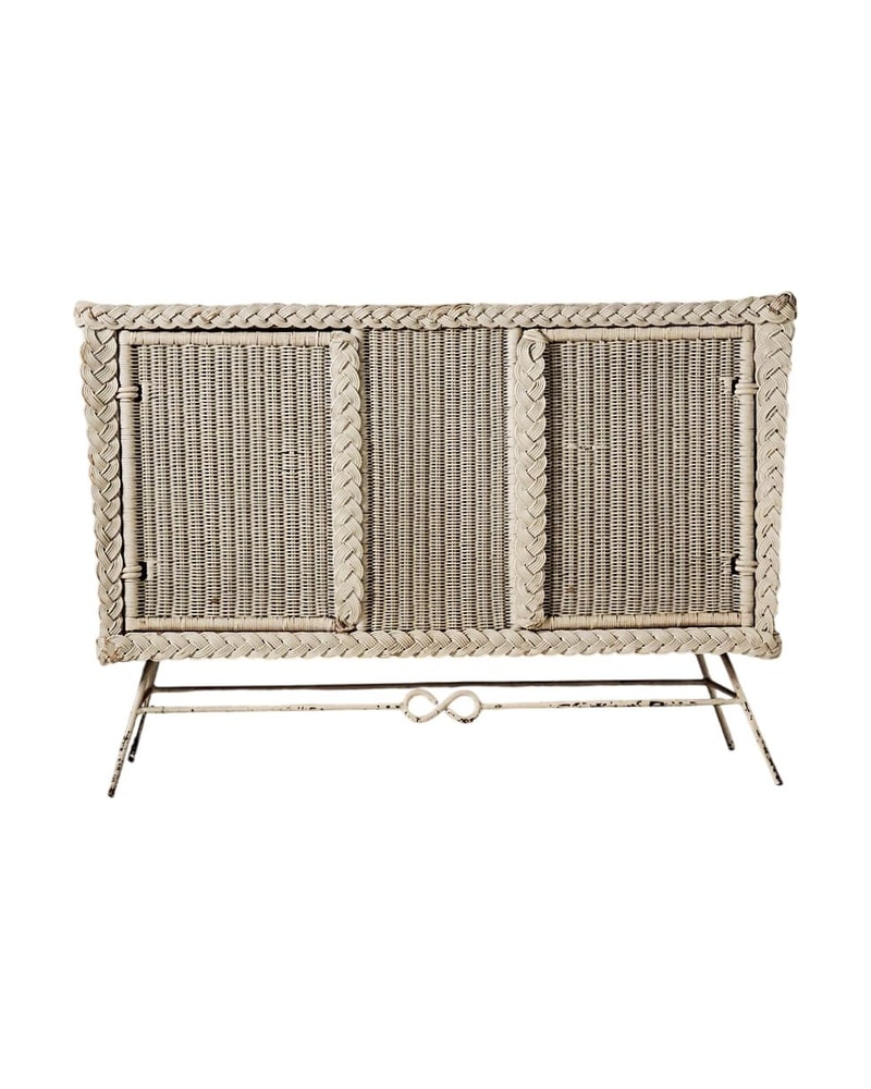 19th Century French Sideboard in White Woven Rattan
