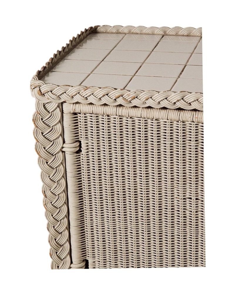 19th Century French Sideboard in White Woven Rattan - 4/5