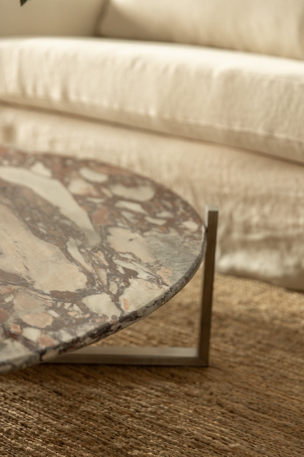 Mesa de Centro Siglo XXI en Mármol Calacatta Viola y Acero - 3