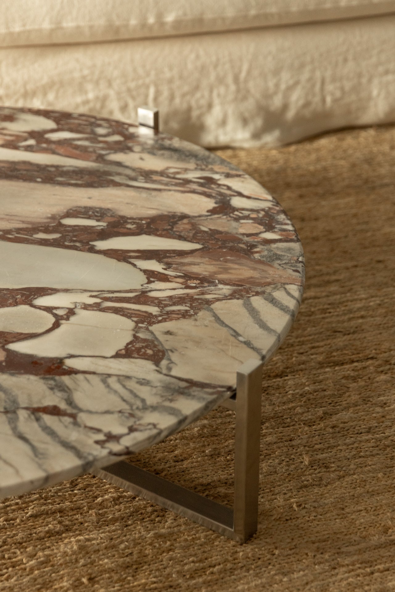 Mesa de Centro Siglo XXI en Mármol Calacatta Viola y Acero - 4