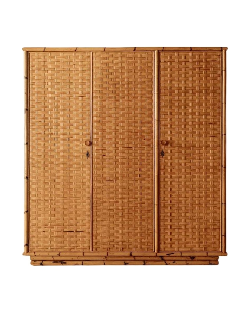 Bamboo and Rattan Wardrobe from the 20th Century