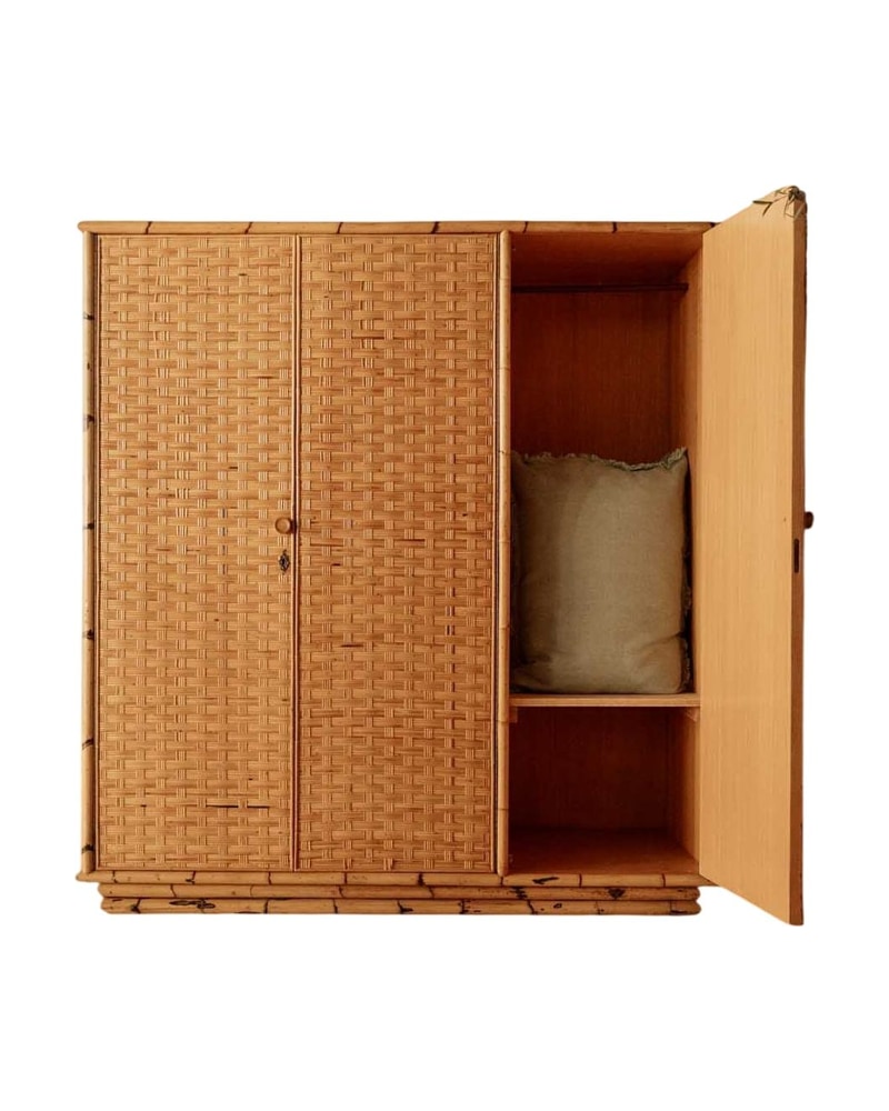 Bamboo and Rattan Wardrobe from the 20th Century - 2/6