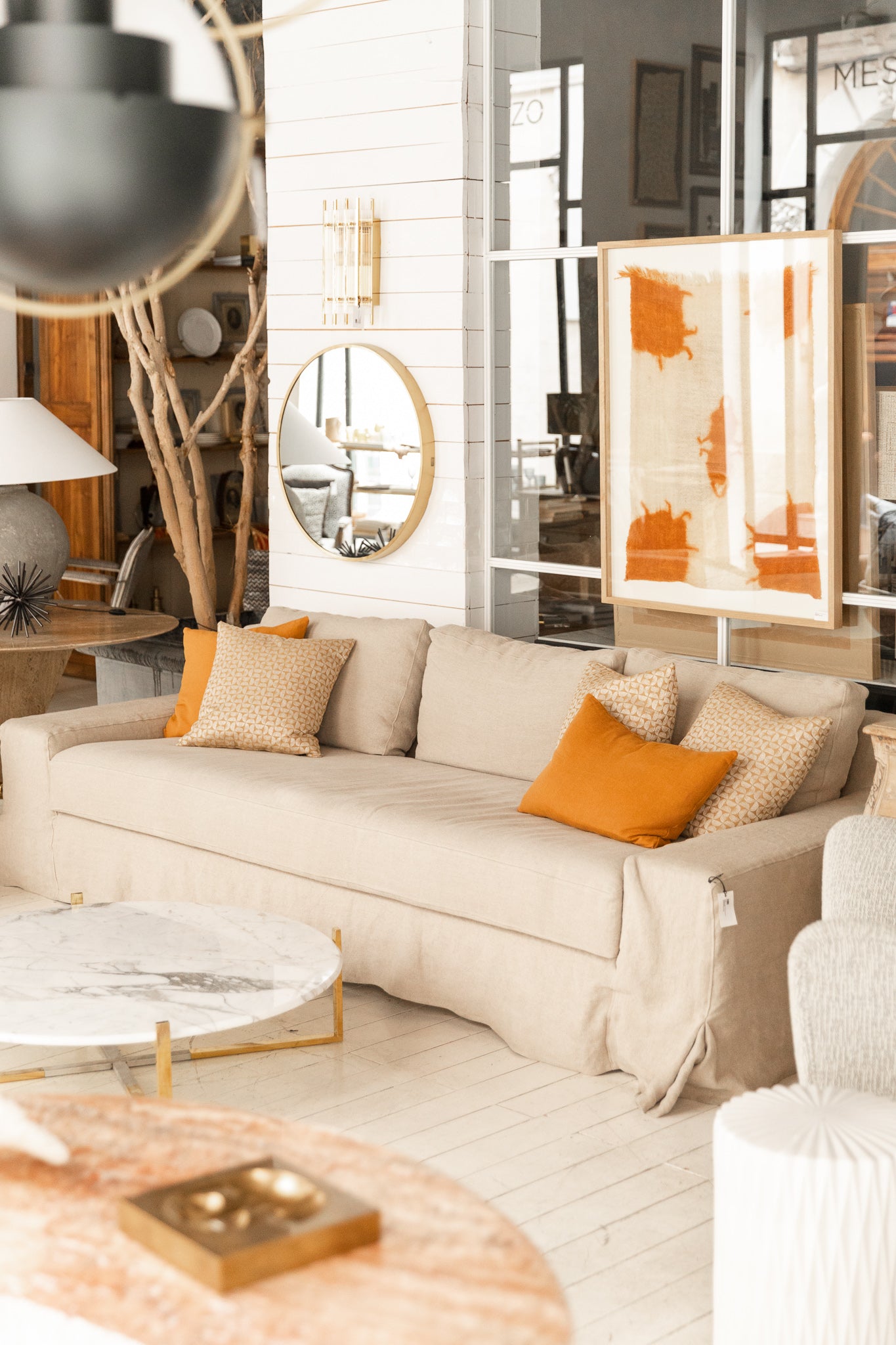 Sofá de Lino Desenfundable del Siglo XXI con Brazo Ancho - 8