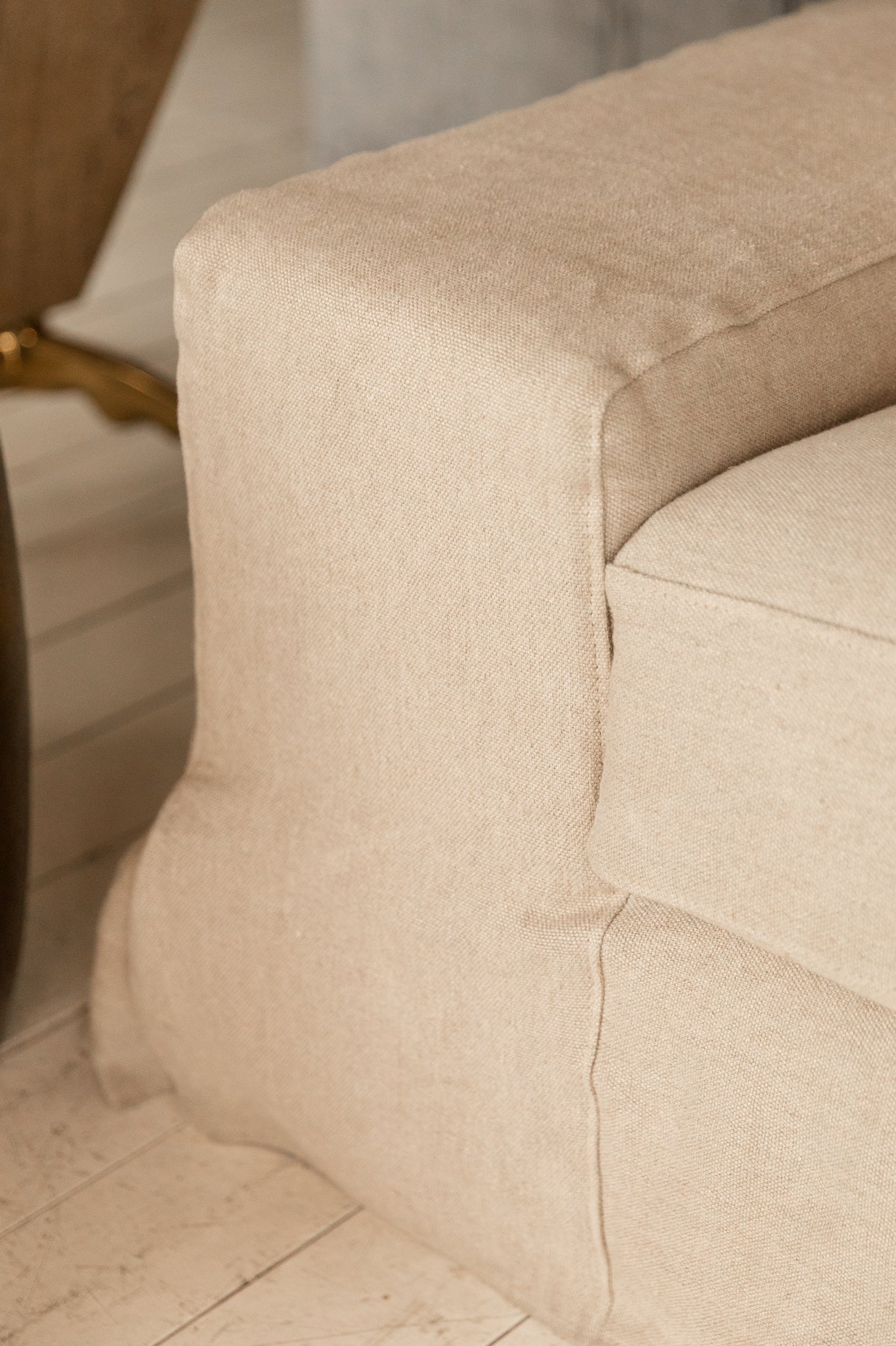 Sofá de Lino Desenfundable del Siglo XXI con Brazo Ancho - 6