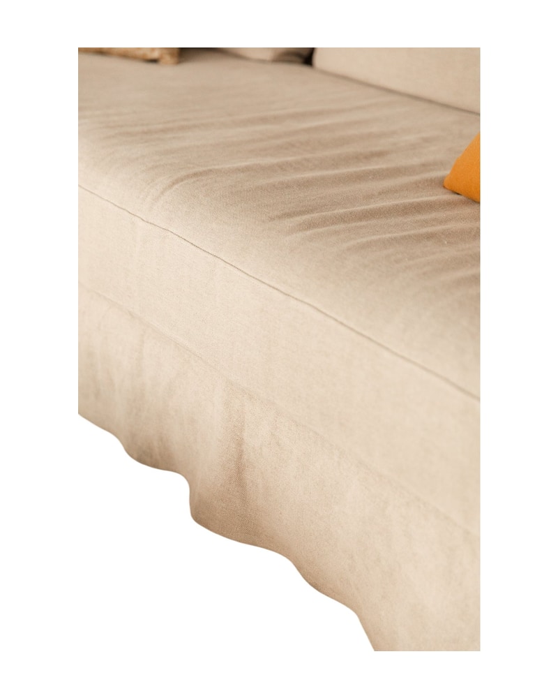 Removable Linen Sofa from the 21st Century with Wide Arm - 7/12