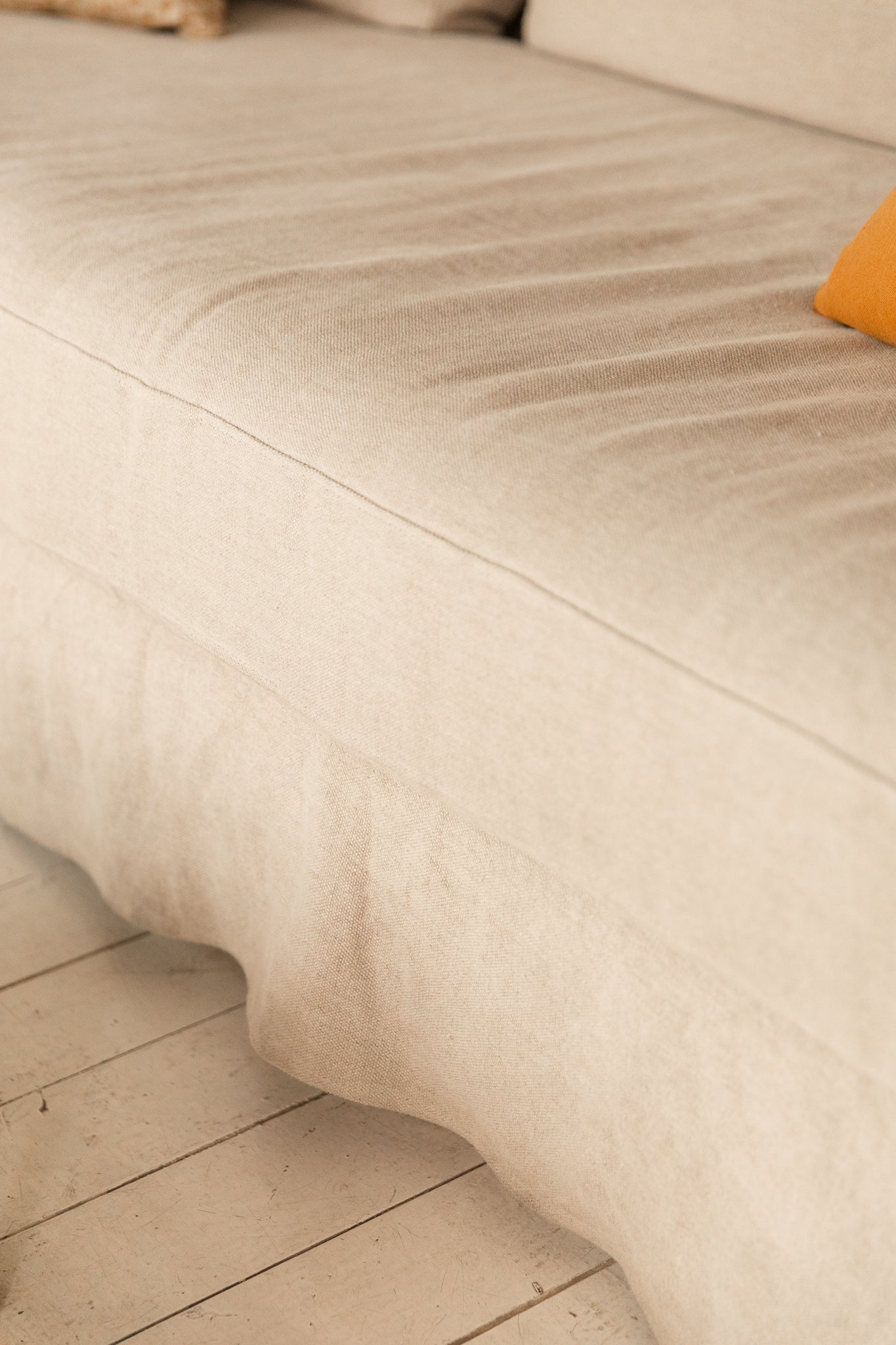 Sofá de Lino Desenfundable del Siglo XXI con Brazo Ancho - 7