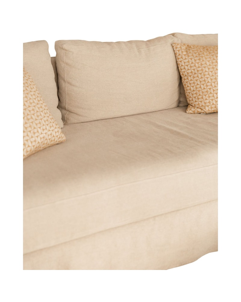 Removable Linen Sofa from the 21st Century with Wide Arm - 3/12