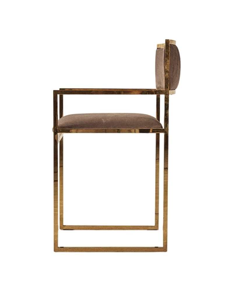 Brass Armchair with Upholstery in Semi Suede - 6/16