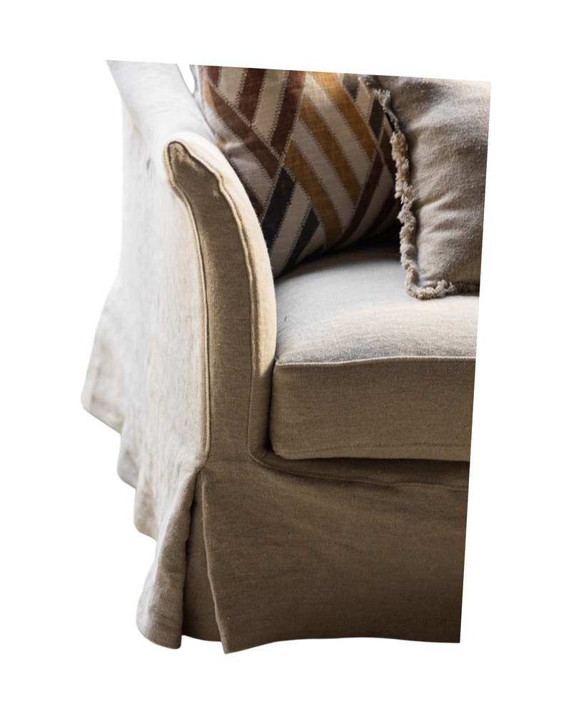 Removable Linen Sofa from the 21st Century with Curved Arm - 5/13