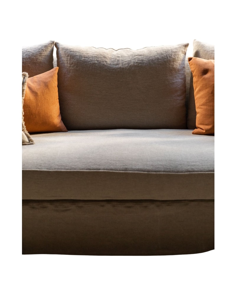 Removable Linen Sofa from the 21st Century with Curved Arm - 4/13