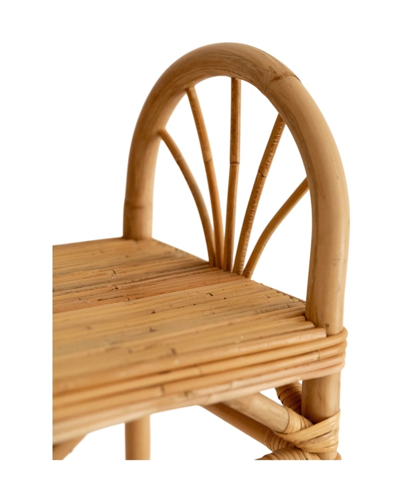 21st Century Rattan Stool with Curved Backrest - 2/6