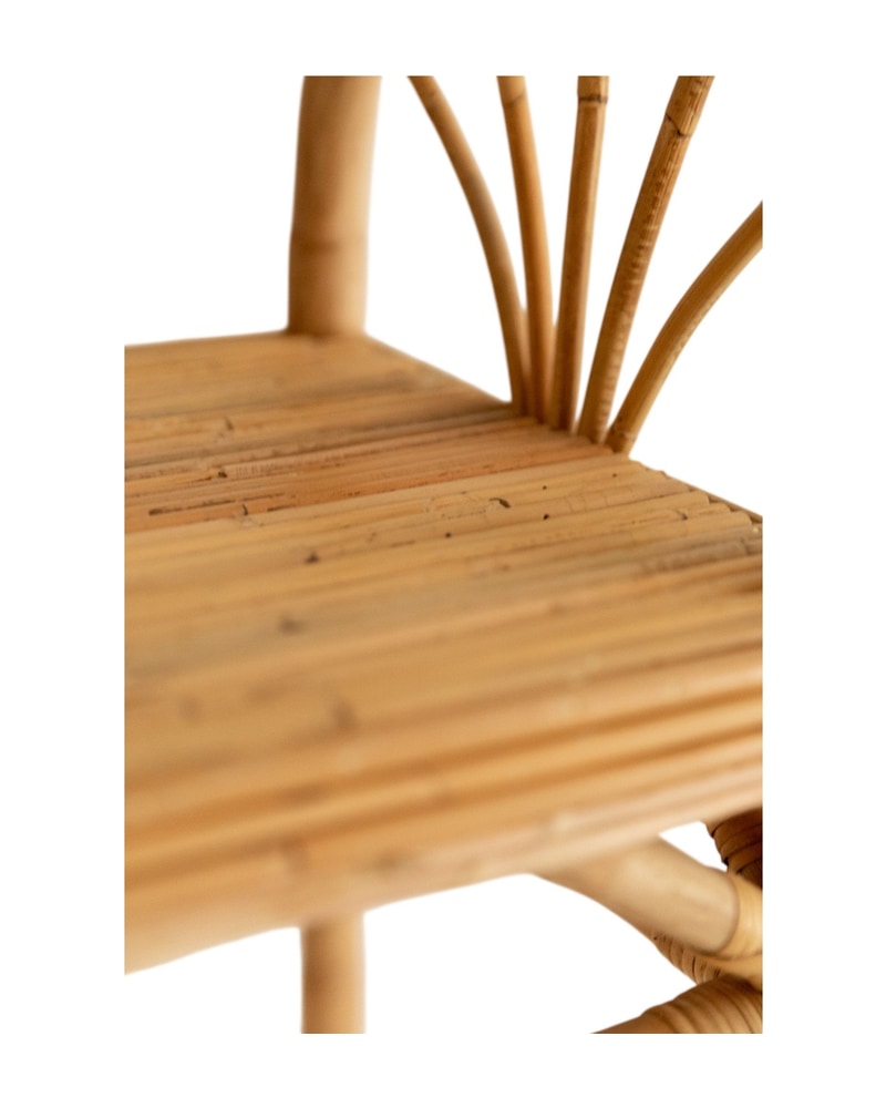 21st Century Rattan Stool with Curved Backrest - 5/6