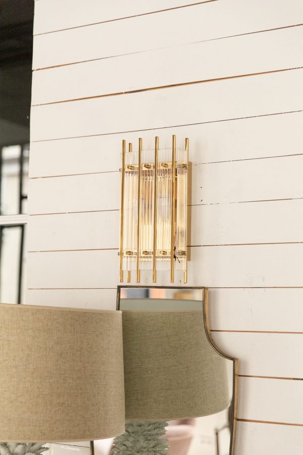 Aplique Rectangular del Siglo XIX en Cristal Estriado - 2