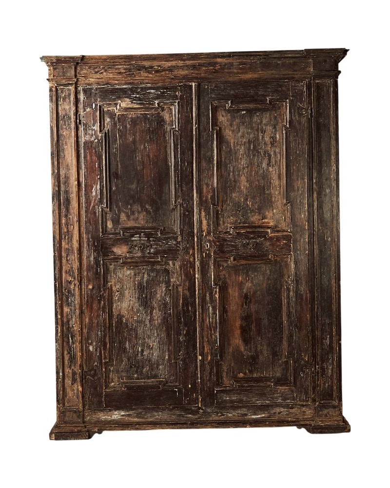 18th Century Italian Poplar Wood Wardrobe
