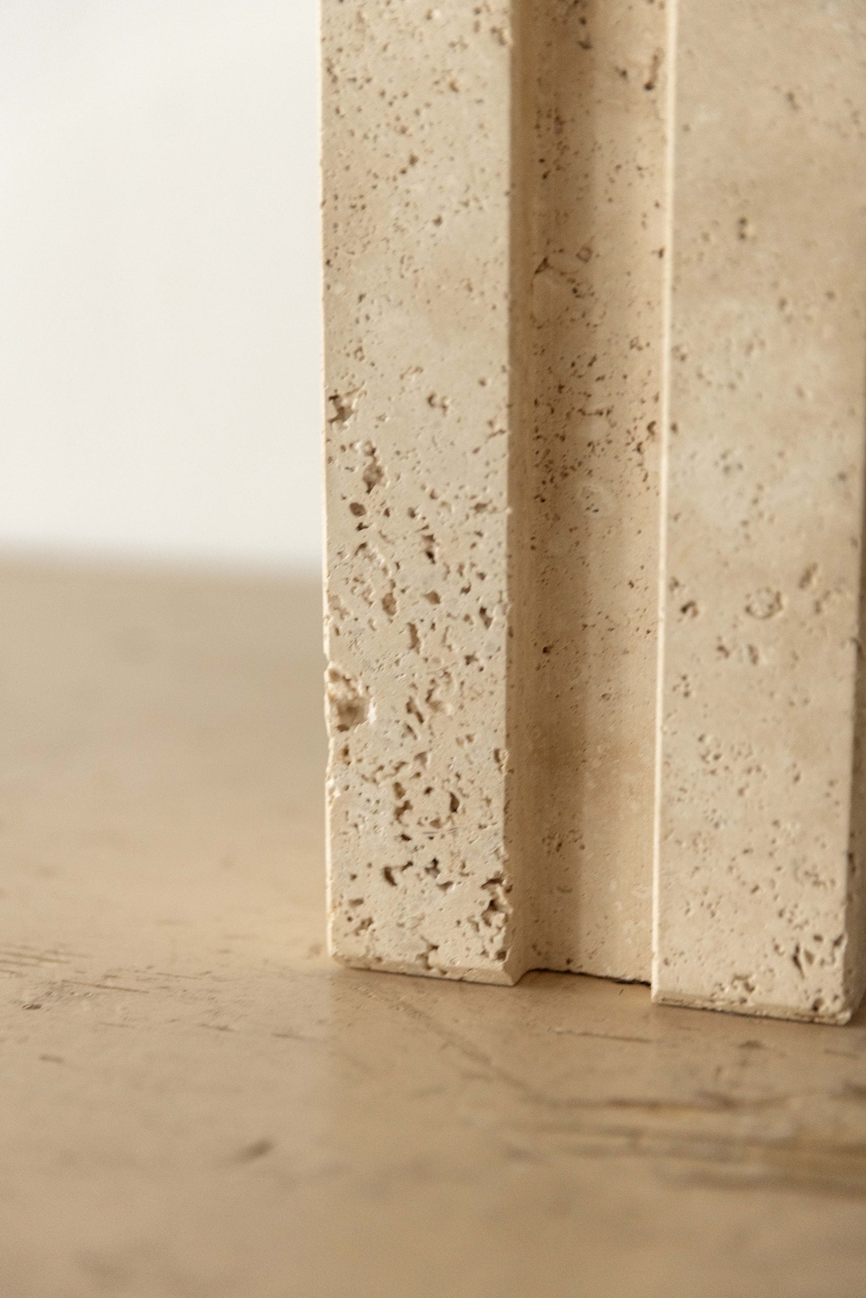 Base de Lámpara del Siglo XX en Mármol Travertino Cuadrada - 3