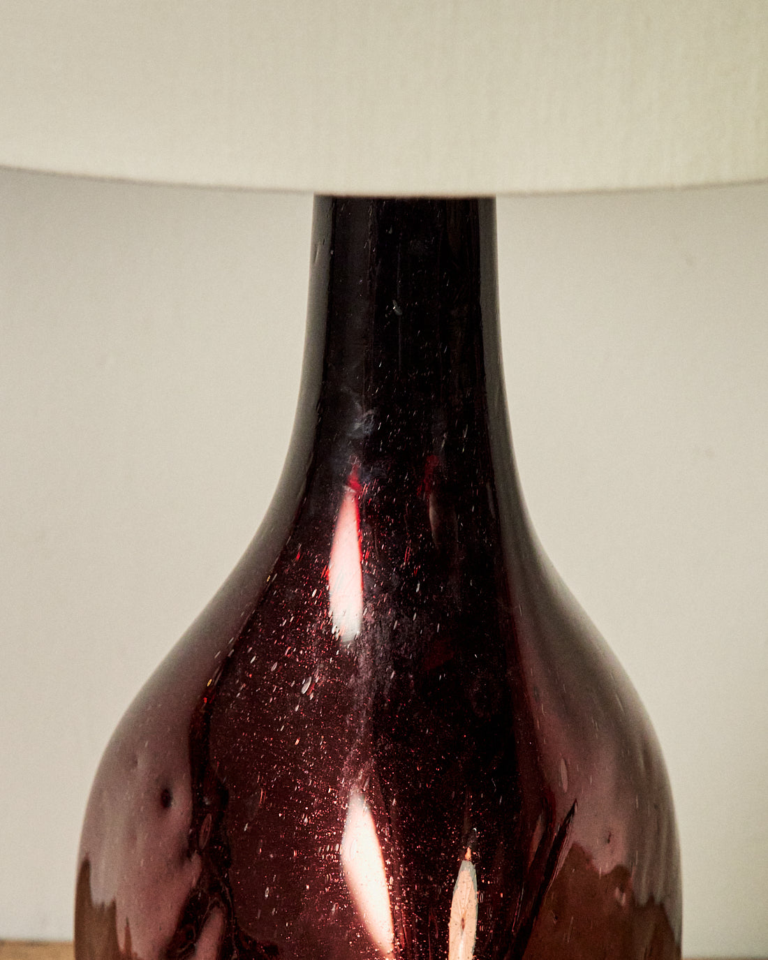 Base de Lámpara del Siglo XX en Vidrio Cromado Ámbar - 2