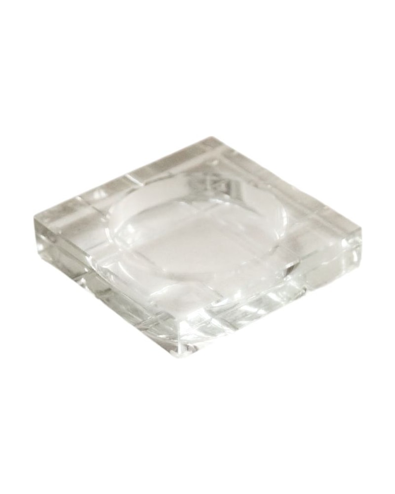 Small Square Ashtray from the 20th Century in Transparent Glass
