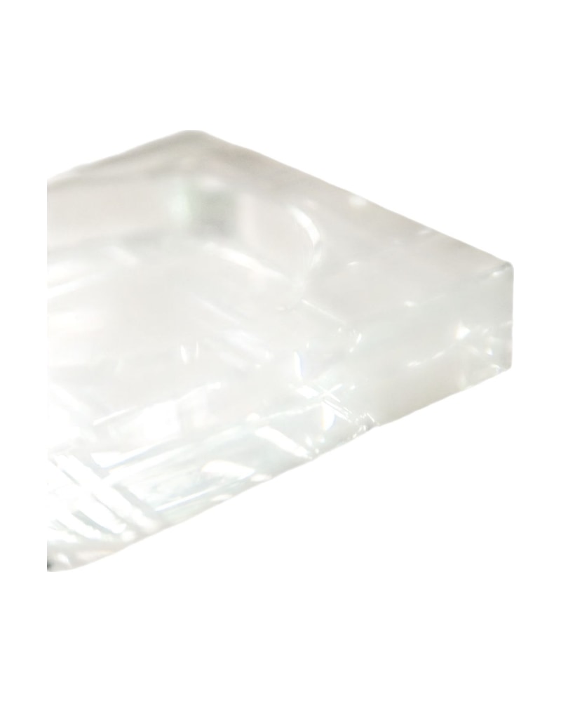 Small Square Ashtray from the 20th Century in Transparent Glass - 2/3