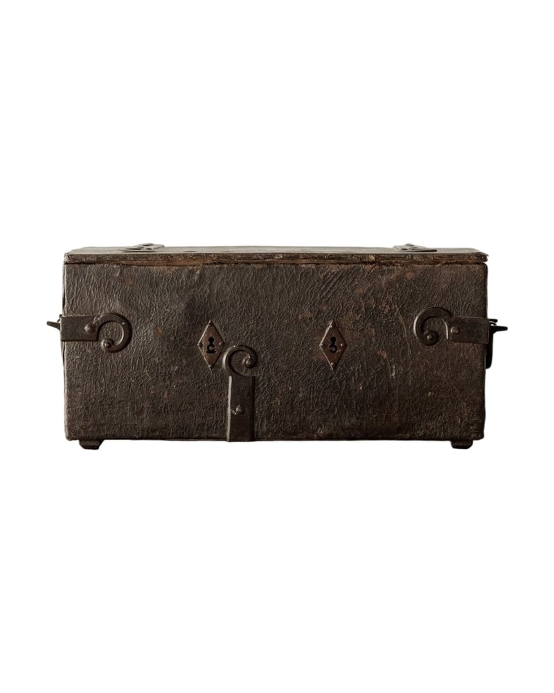 19th Century Antique Wooden Chest with Original Hardware