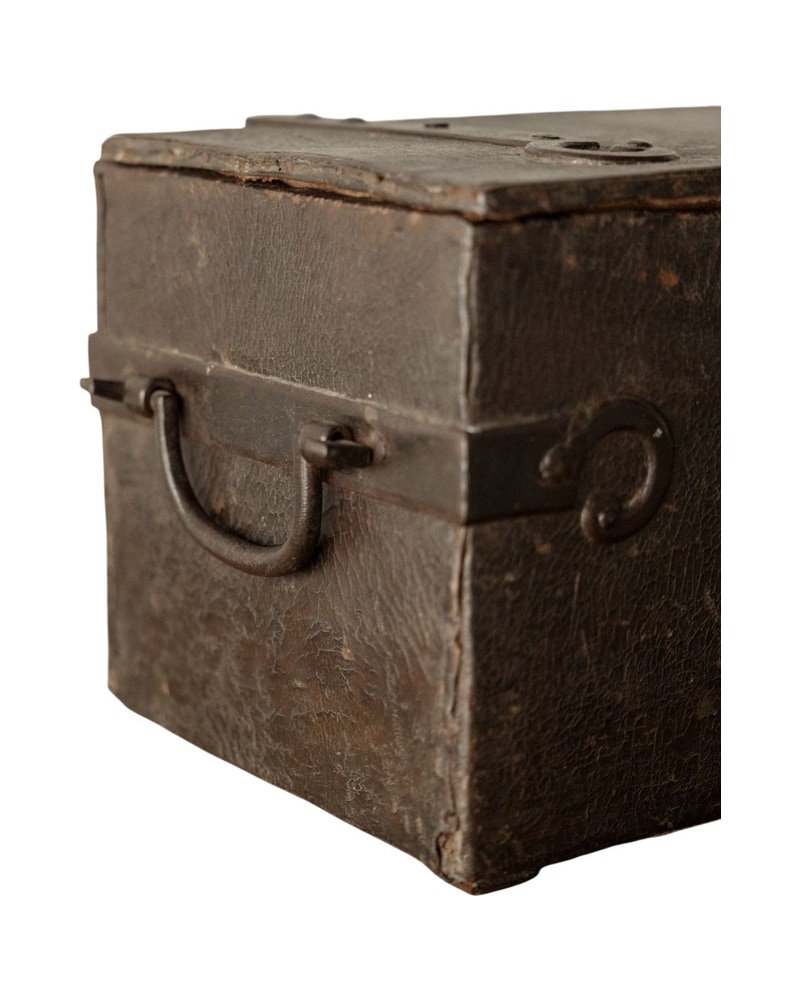 19th Century Antique Wooden Chest with Original Hardware - 4/8