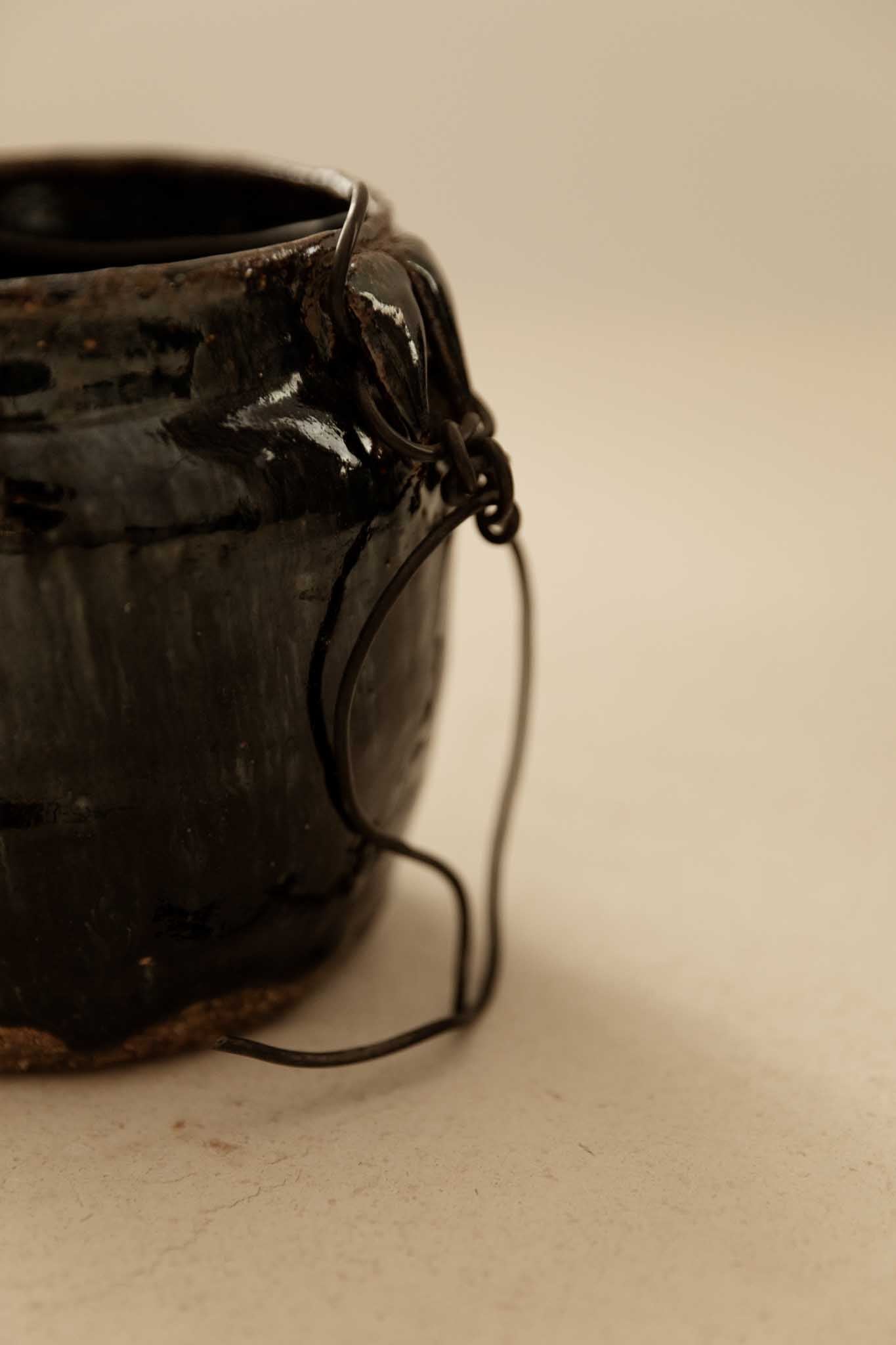 Colección de Jarrones Vintage del Siglo XX en Cerámica Negra - 7