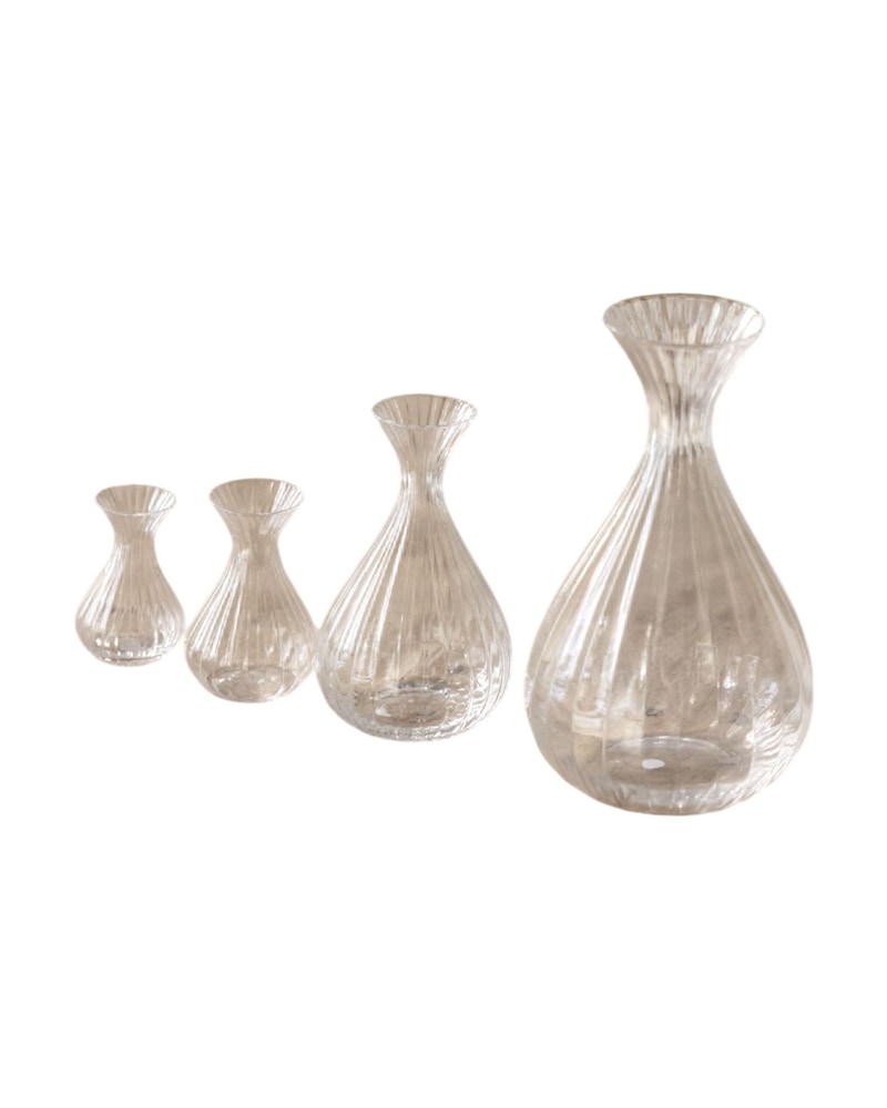 Collection of 21st Century Blown Glass Jugs with Wavy Finish