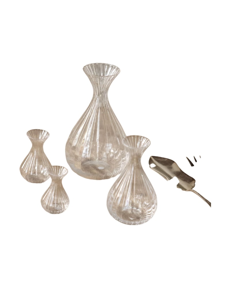 Collection of 21st Century Blown Glass Jugs with Wavy Finish - 2/7
