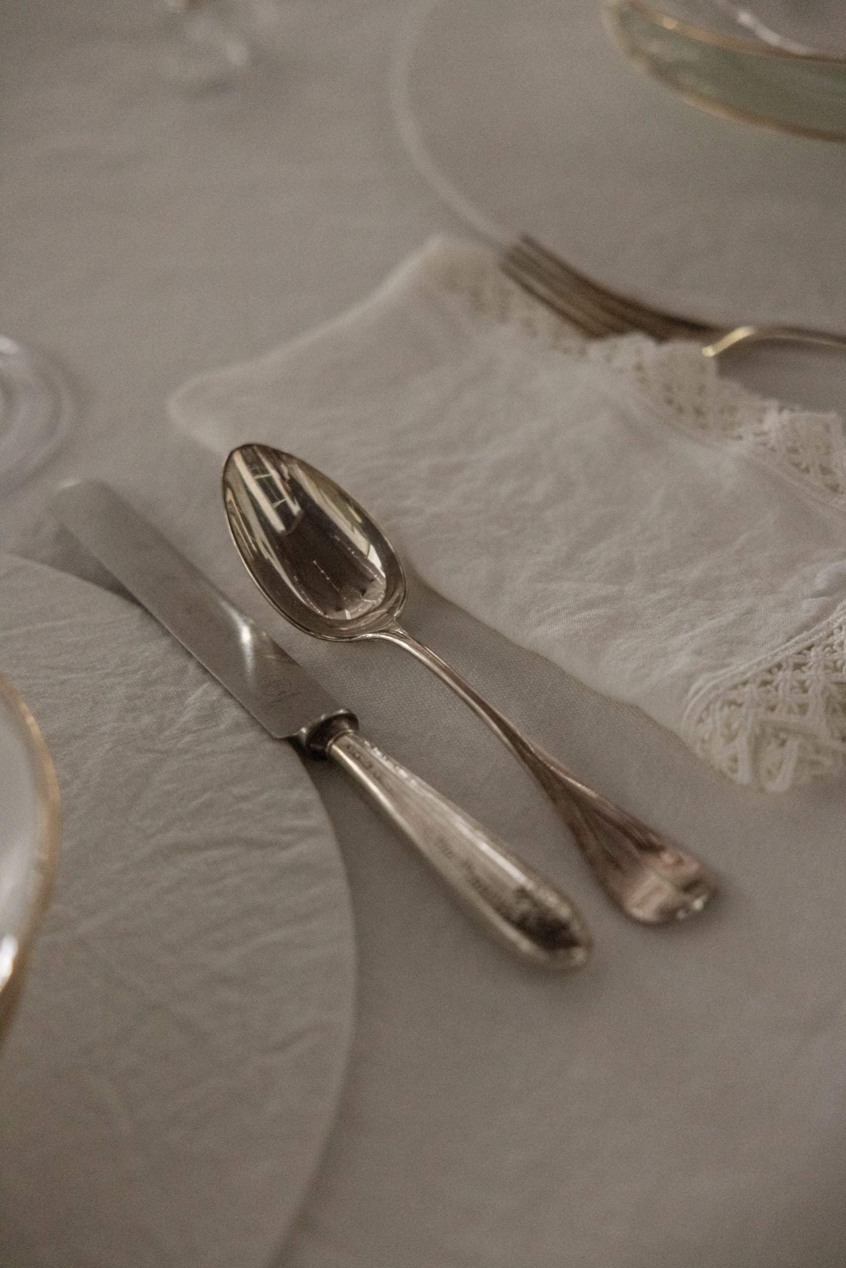 CUCHILLO ANTIGUO METAL PLATEADO | SET DE 6