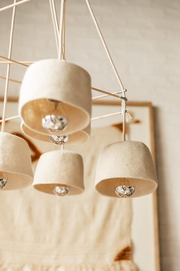 Lámpara de Techo del Siglo XXI con 9 Tulipas de Fieltro - 2