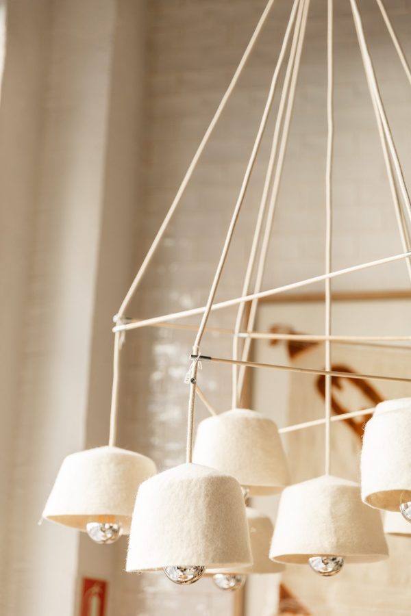 Lámpara de Techo del Siglo XXI con 9 Tulipas de Fieltro - 4