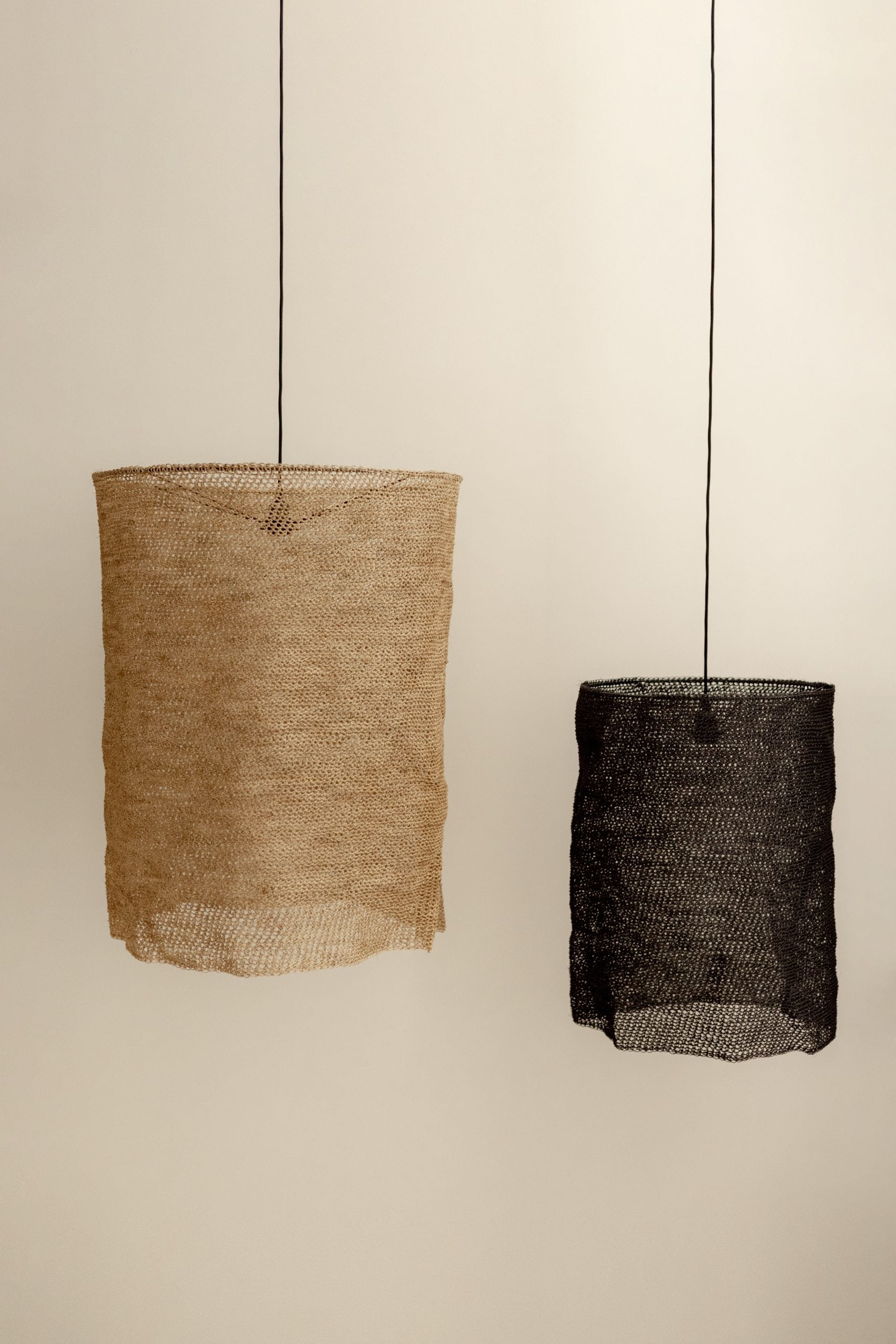 Lámpara de Techo del Siglo XXI Tejida a Mano en Fibra Natural