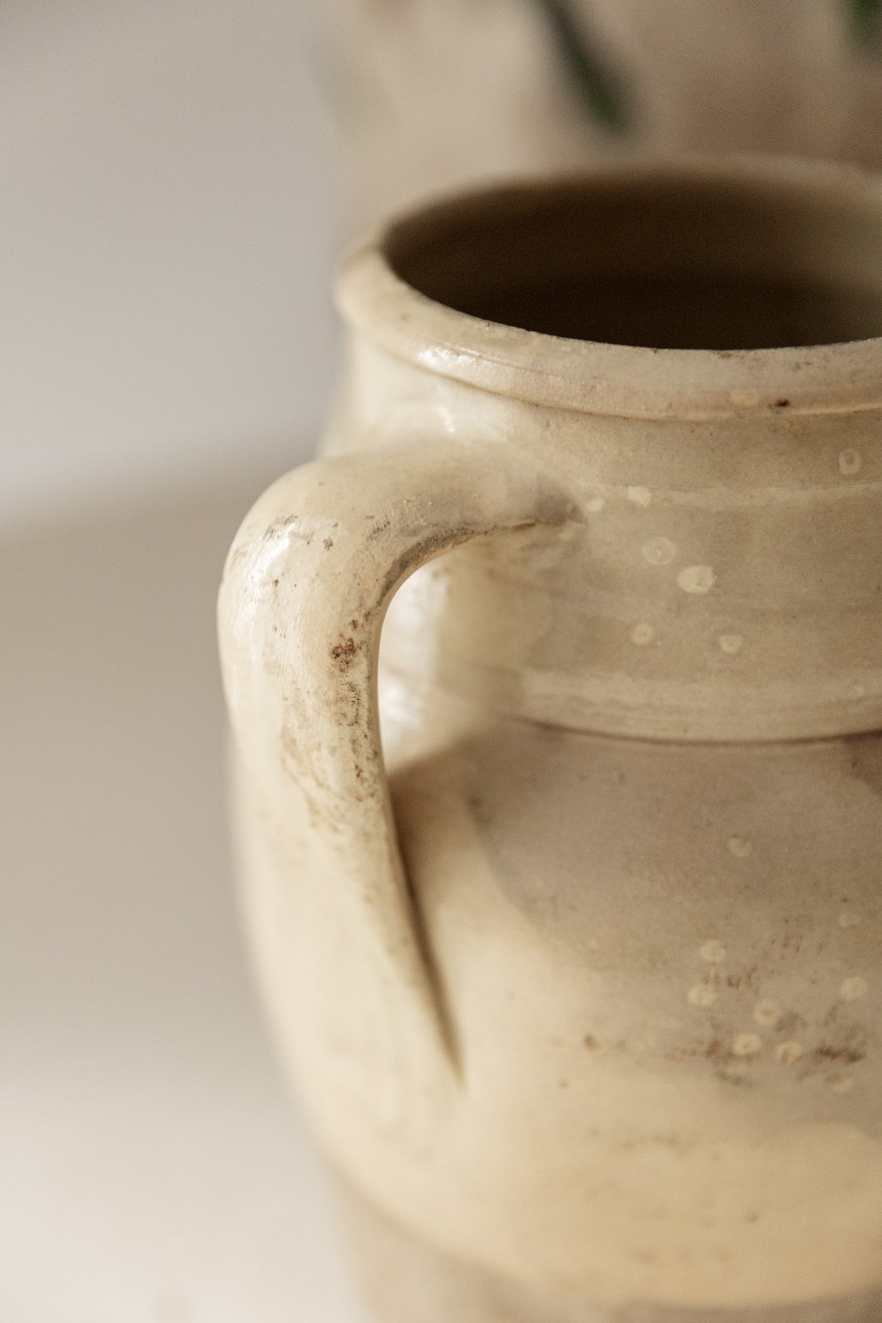 Orza Vidriada del Siglo XIX con Aplicaciones Verdes - 3