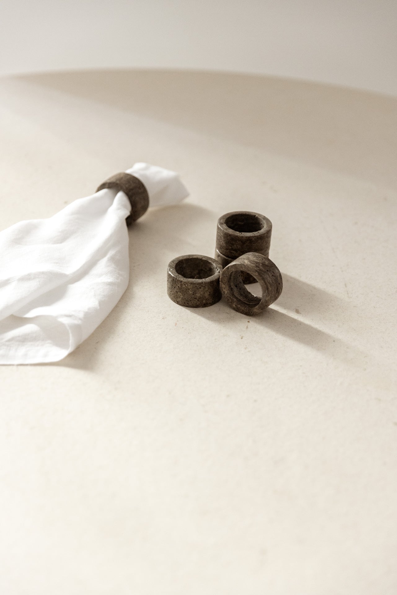 Servilletero de Mármol Gris