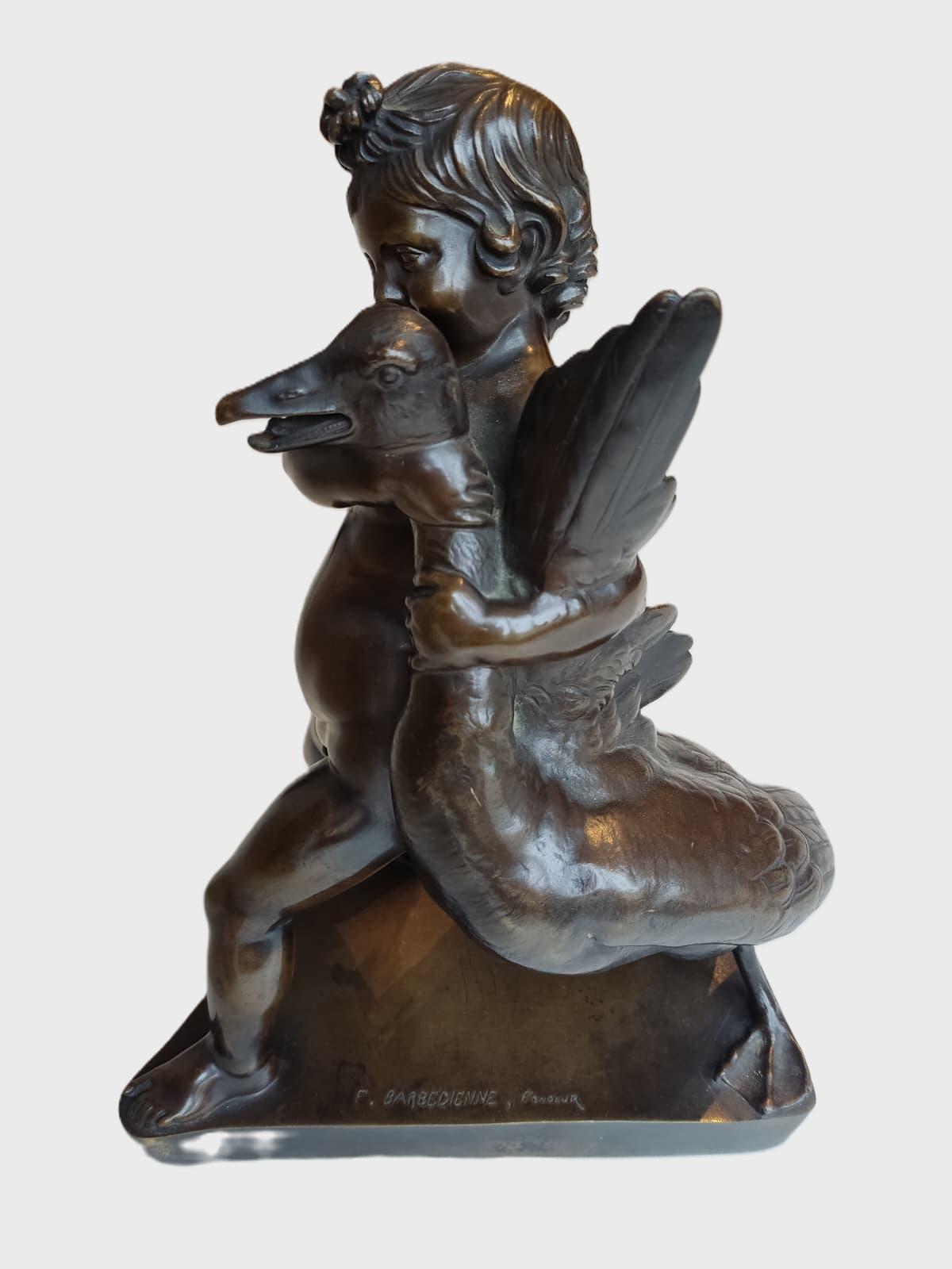 Escultura de Hércules con el Ganso del Siglo XIX