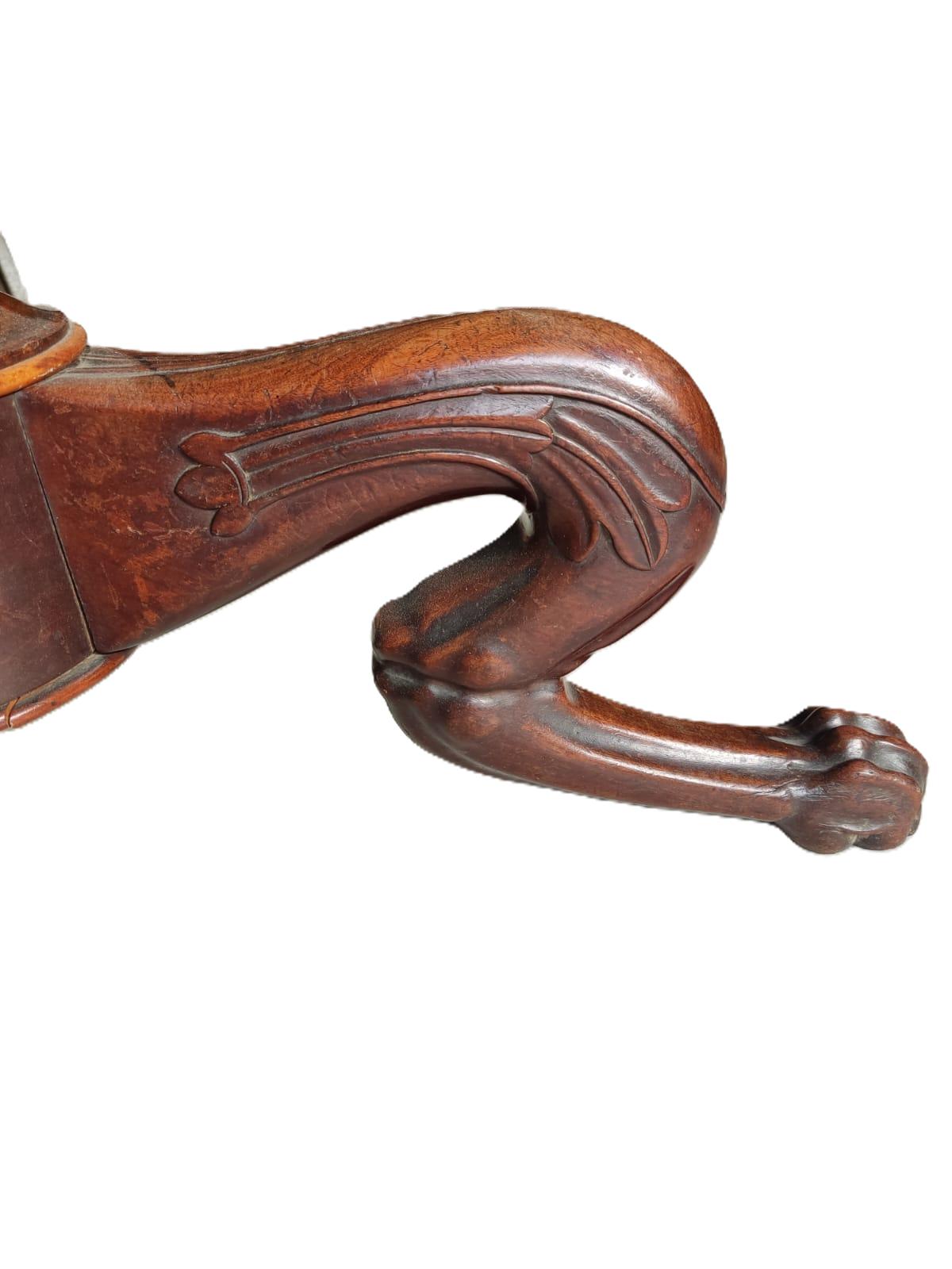 Mesa de Caoba del Siglo XIX en Cristal Pintado al Revés - Photo 5 of 8