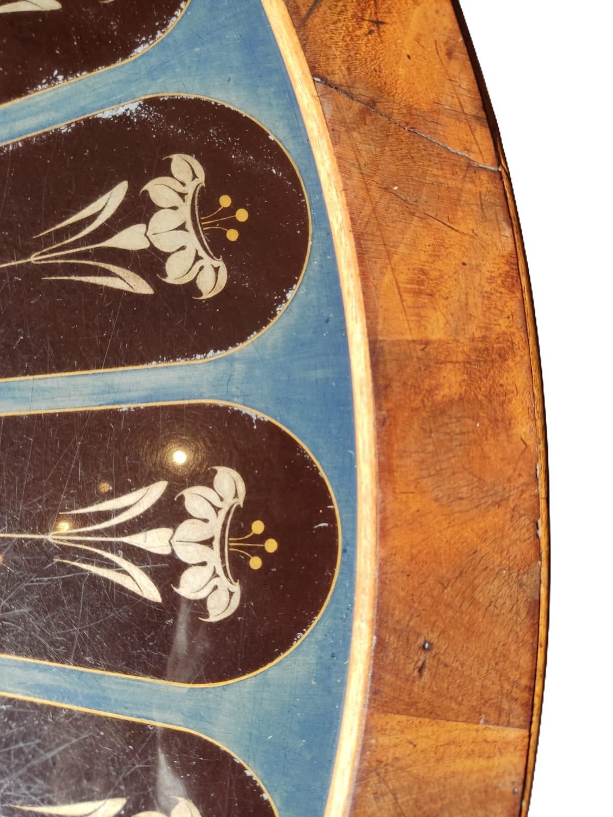 Mesa de Caoba del Siglo XIX en Cristal Pintado al Revés - Photo 3 of 8