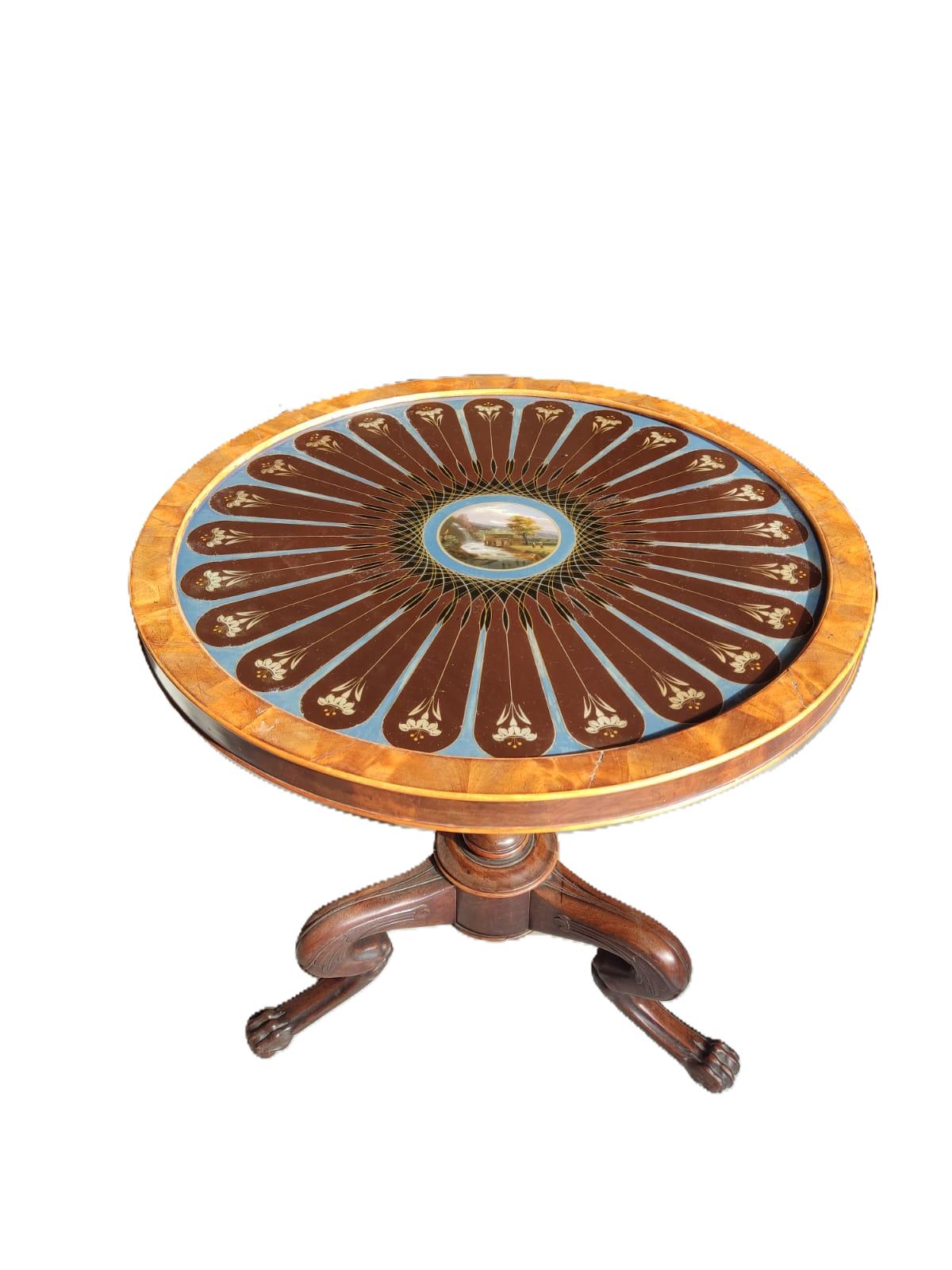 Mesa de Centro Sous Verre del Siglo XIX en Caoba y Cristal