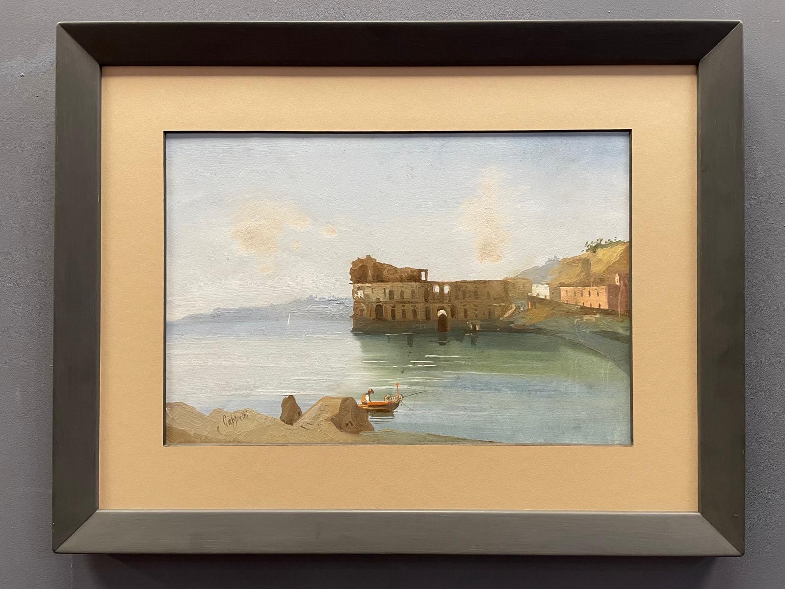 Gouache del Siglo XIX de Ruinas en la Costa Mediterránea Italiana - Photo 2 of 3